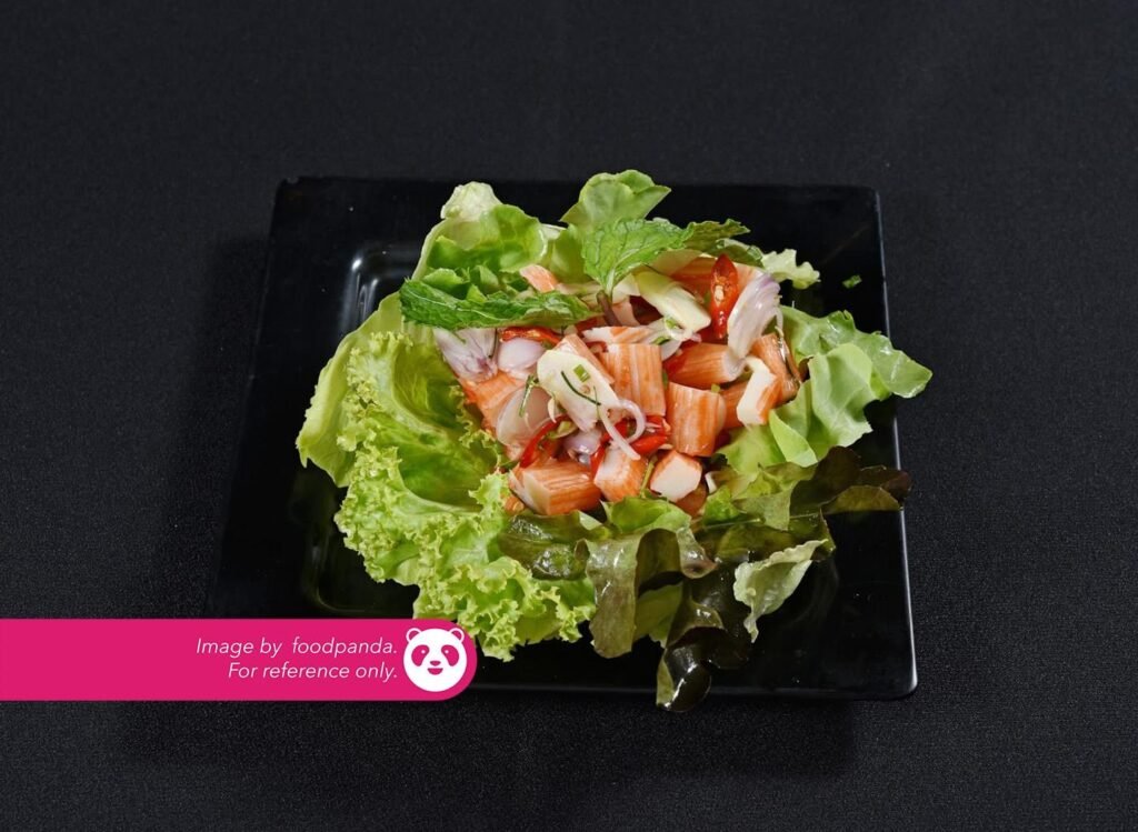 Kani Salad ₱ 315 Mixed lettuce with crabstick, fresh mango & sliced cucumber. Served with Japanese sesame dressing