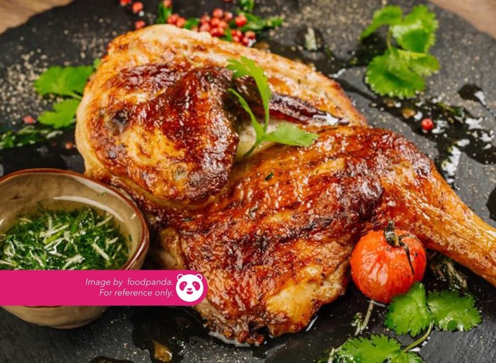 Oon Inasal Chicken ₱ 240 Boneless grilled chicken thigh marinated in lemongrass, ginger & garlic with sugarcane vinegar. Served with rice, inasal oil & inasal sauce